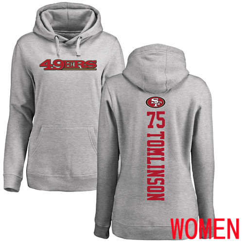 San Francisco 49ers Ash Women Laken Tomlinson Backer #75 Pullover NFL Hoodie Sweatshirts->san francisco 49ers->NFL Jersey